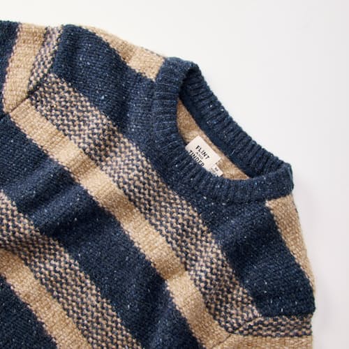 laydown detail image of Merino Wool Stripe Crewneck Sweater