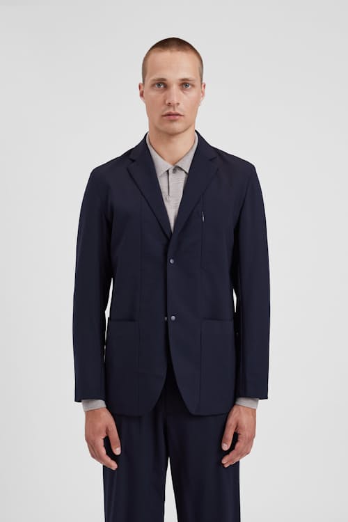 on model image of Emil Cordura Tech Wool Blazer