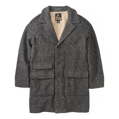 laydown image of Wool Herringbone Overcoat