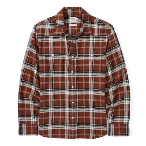laydown image of Flannel Western Button Down Shirt