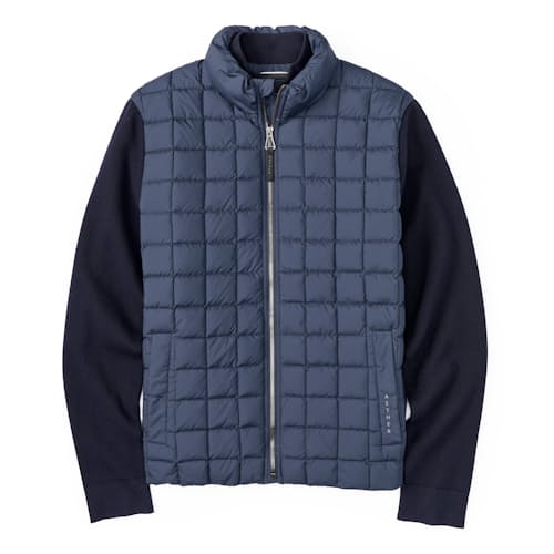 laydown image of M Phase Down Insulated Full Zip Sweater