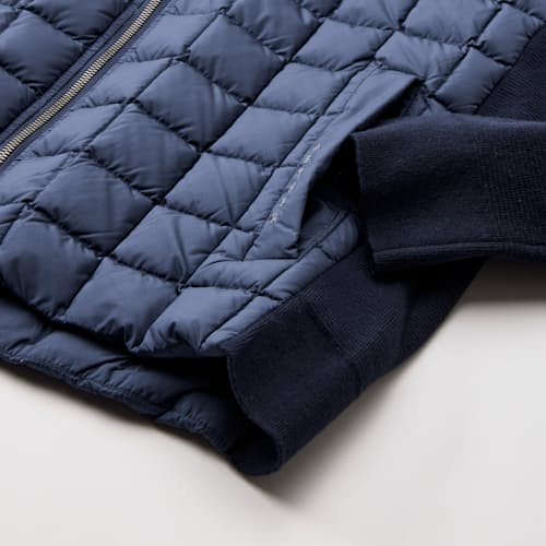 laydown detail image of M Phase Down Insulated Full Zip Sweater
