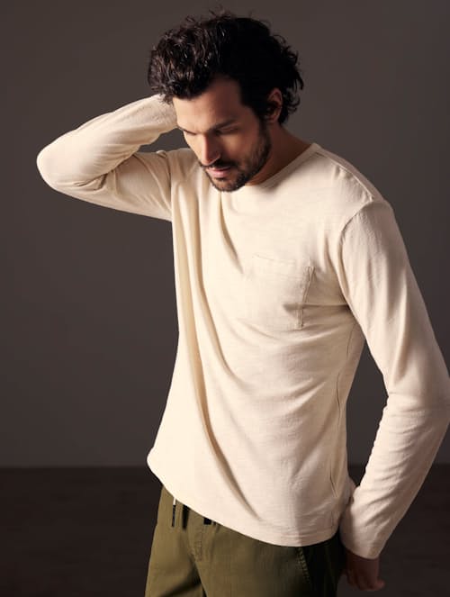 lifestyle image of Slub Long-Sleeve T-Shirt