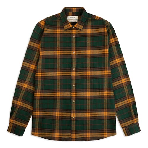 laydown image of Dirleton Japanese Brushed Plaid Shirt