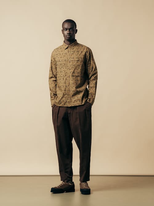 on model image of Taymount Printed Shirt