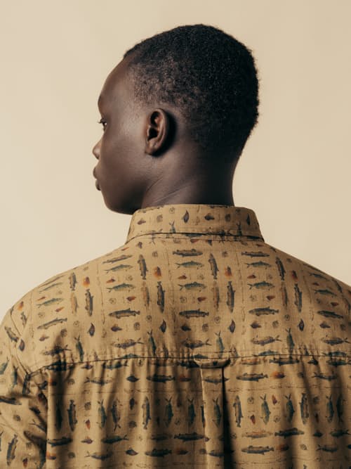 on model image of Taymount Printed Shirt