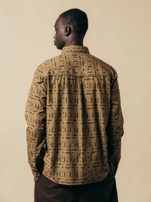 on model image of Taymount Printed Shirt