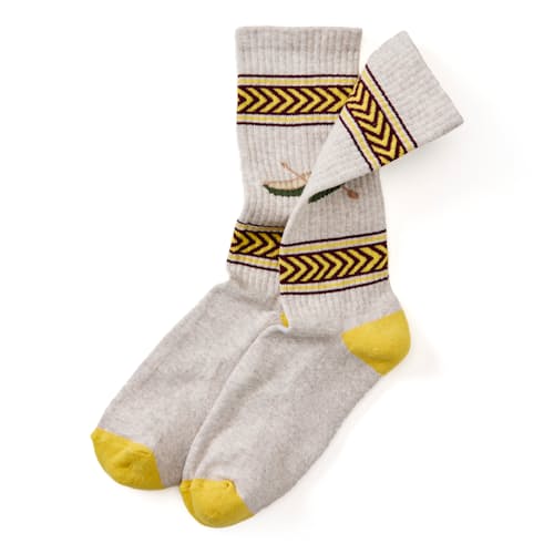 laydown image of Recycled Cotton Jacquard Camp Socks