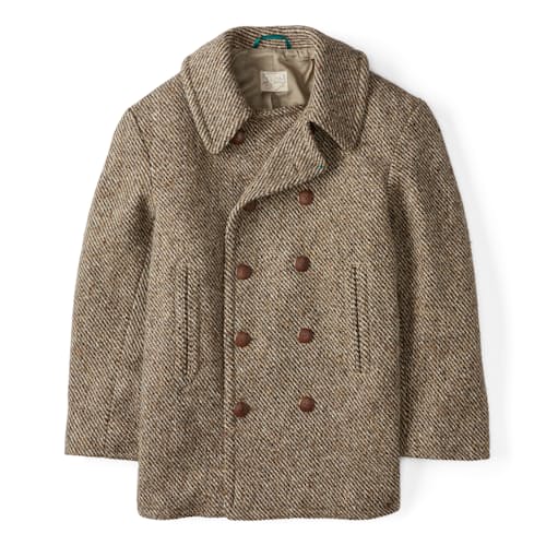 laydown image of Boom Cat Irish Tweed Peacoat