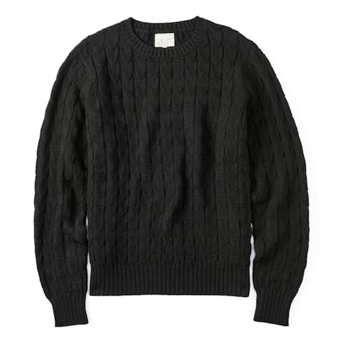 laydown image of Highland Cableknit Sweater