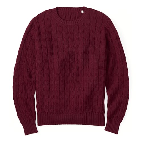 laydown image of Highland Cableknit Sweater