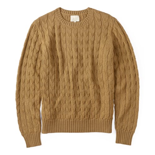 laydown image of Highland Cableknit Sweater