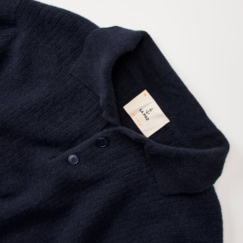laydown detail image of Eca Textured Wool Knit Polo