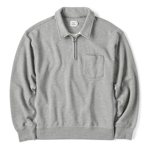 laydown image of Midweight Terry Quarter Zip Sweatshirt