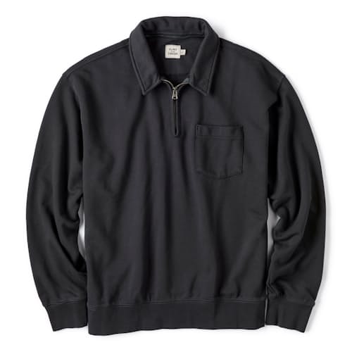 laydown image of Midweight Terry Quarter Zip Sweatshirt