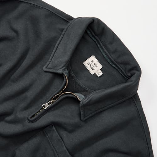 laydown detail image of Midweight Terry Quarter Zip Sweatshirt