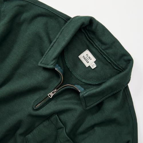laydown detail image of Midweight Terry Quarter Zip Sweatshirt