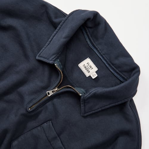 laydown detail image of Midweight Terry Quarter Zip Sweatshirt