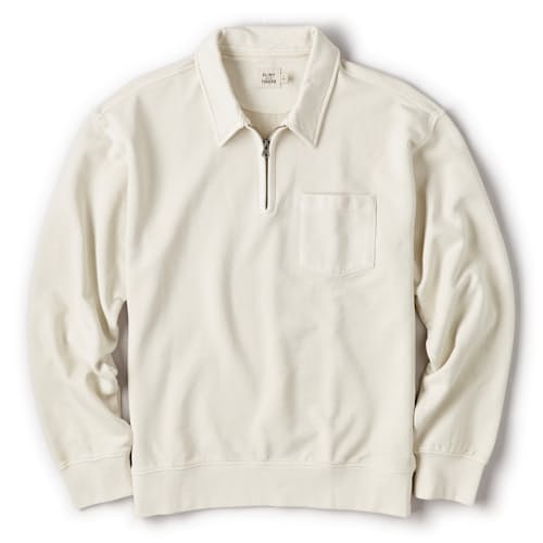 laydown image of Midweight Terry Quarter Zip Sweatshirt
