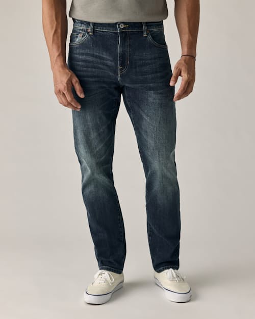 on model image of Stretch Selvedge Denim - HB Athletic Tapered