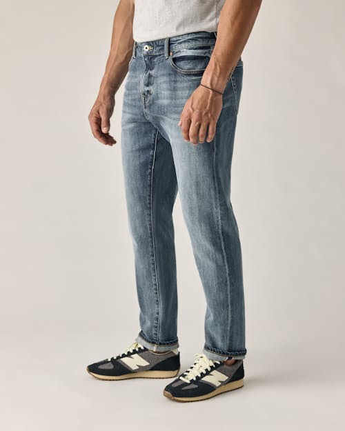 on model image of Stretch Selvedge Denim - HB Slim