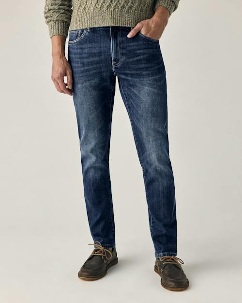 on model image of Stretch Selvedge Denim - HB Slim