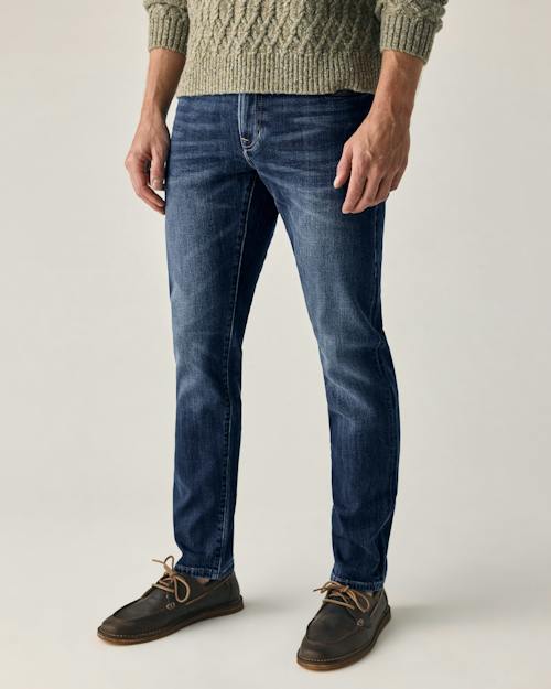 on model image of Stretch Selvedge Denim - HB Slim
