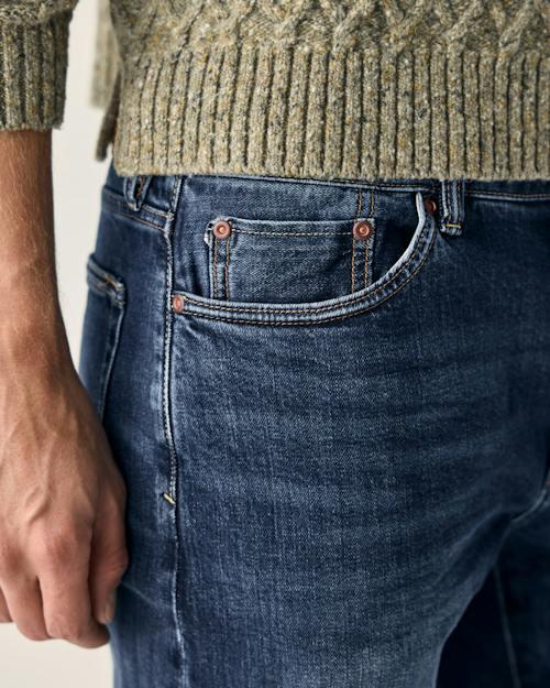 on model image of Stretch Selvedge Denim - HB Slim