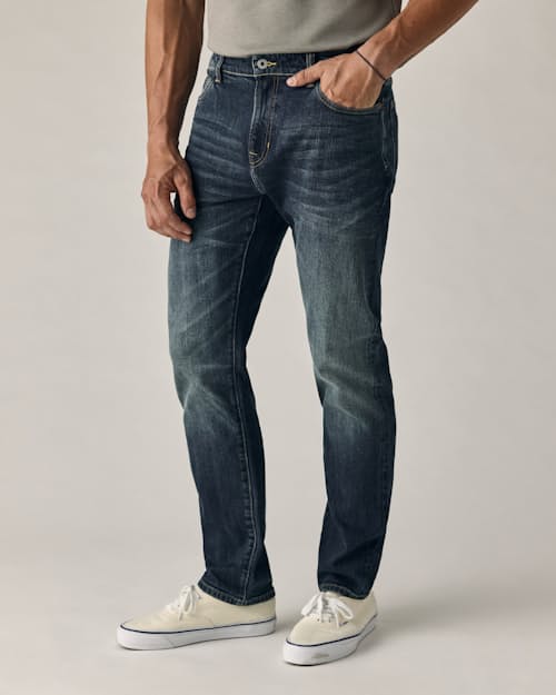 on model image of Stretch Selvedge Denim - HB Slim
