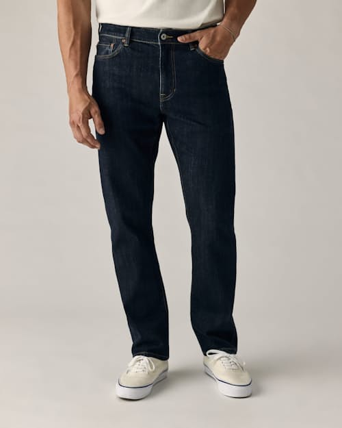 on model image of Stretch Selvedge Denim - HB Straight