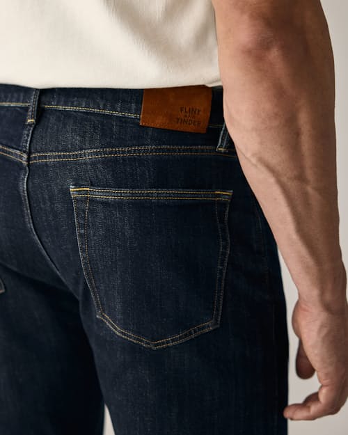 on model image of Stretch Selvedge Denim - HB Straight