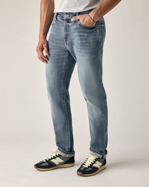 on model image of Stretch Selvedge Denim - HB Straight