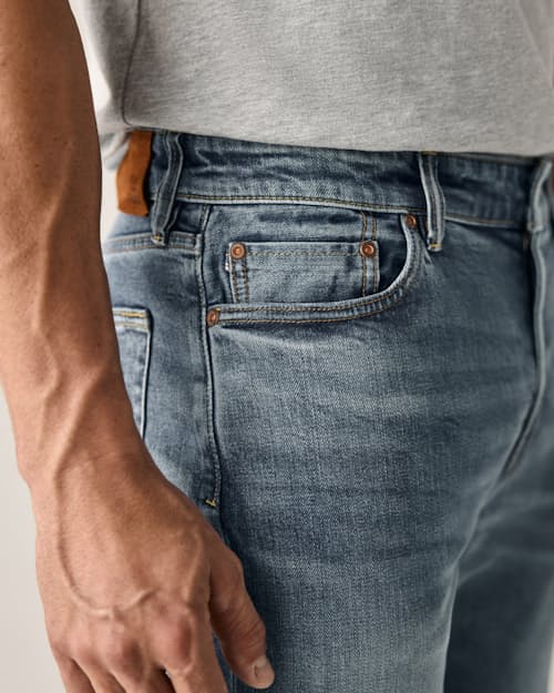 on model image of Stretch Selvedge Denim - HB Straight
