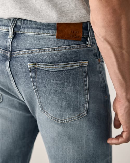 on model image of Stretch Selvedge Denim - HB Straight