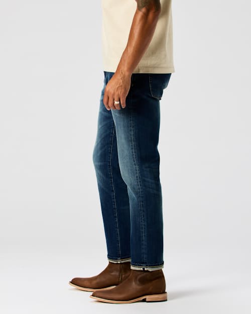 on model image of Stretch Selvedge Denim - HB Straight