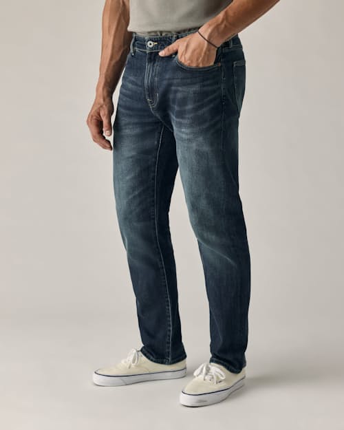 on model image of Stretch Selvedge Denim - HB Straight