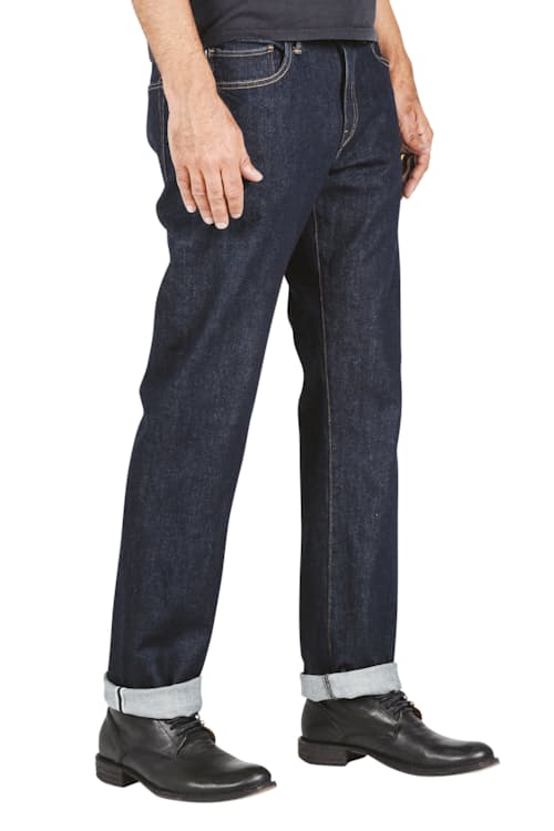 on model image of The Hammer Straight 10.5 oz Stretch Denim Jeans