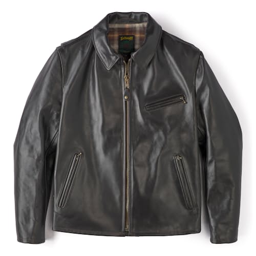 laydown image of Classic Leather Racer Motorcycle Jacket