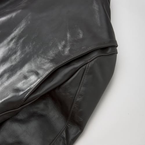 laydown detail image of Classic Leather Racer Motorcycle Jacket