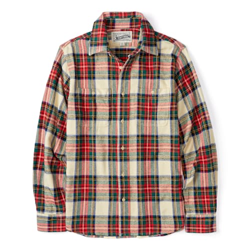 laydown image of Cotton Flannel Plaid Shirt
