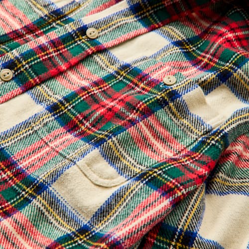 laydown detail image of Cotton Flannel Plaid Shirt