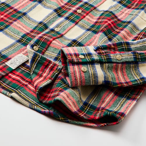 laydown detail image of Cotton Flannel Plaid Shirt