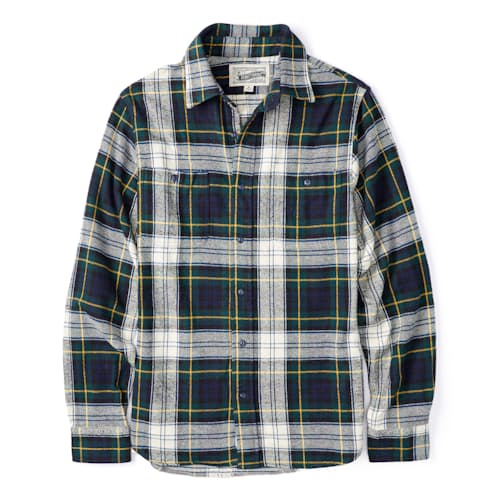 laydown image of Cotton Flannel Plaid Shirt