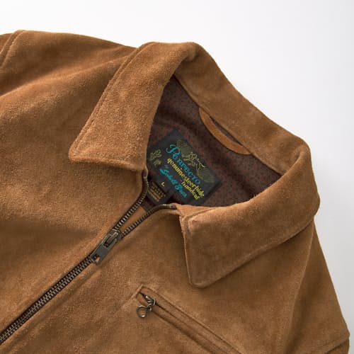 laydown detail image of Roughout Leather Suede Jacket