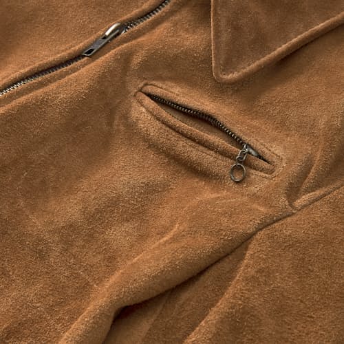 laydown detail image of Roughout Leather Suede Jacket