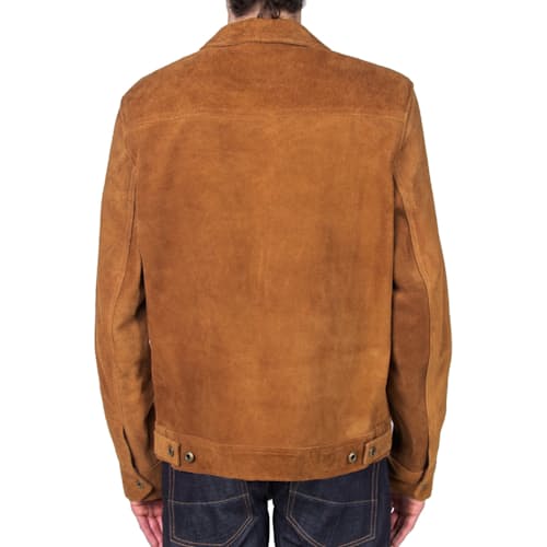 on model image of Roughout Leather Suede Jacket