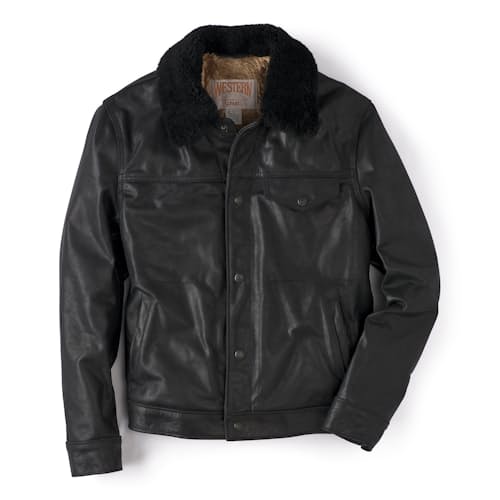 laydown image of Vintage Rancher Leather Jacket