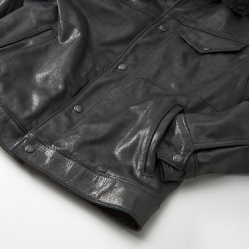 laydown detail image of Vintage Rancher Leather Jacket