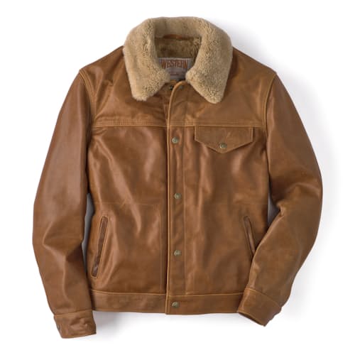 laydown image of Vintage Rancher Leather Jacket