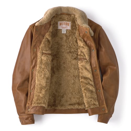 laydown image of Vintage Rancher Leather Jacket